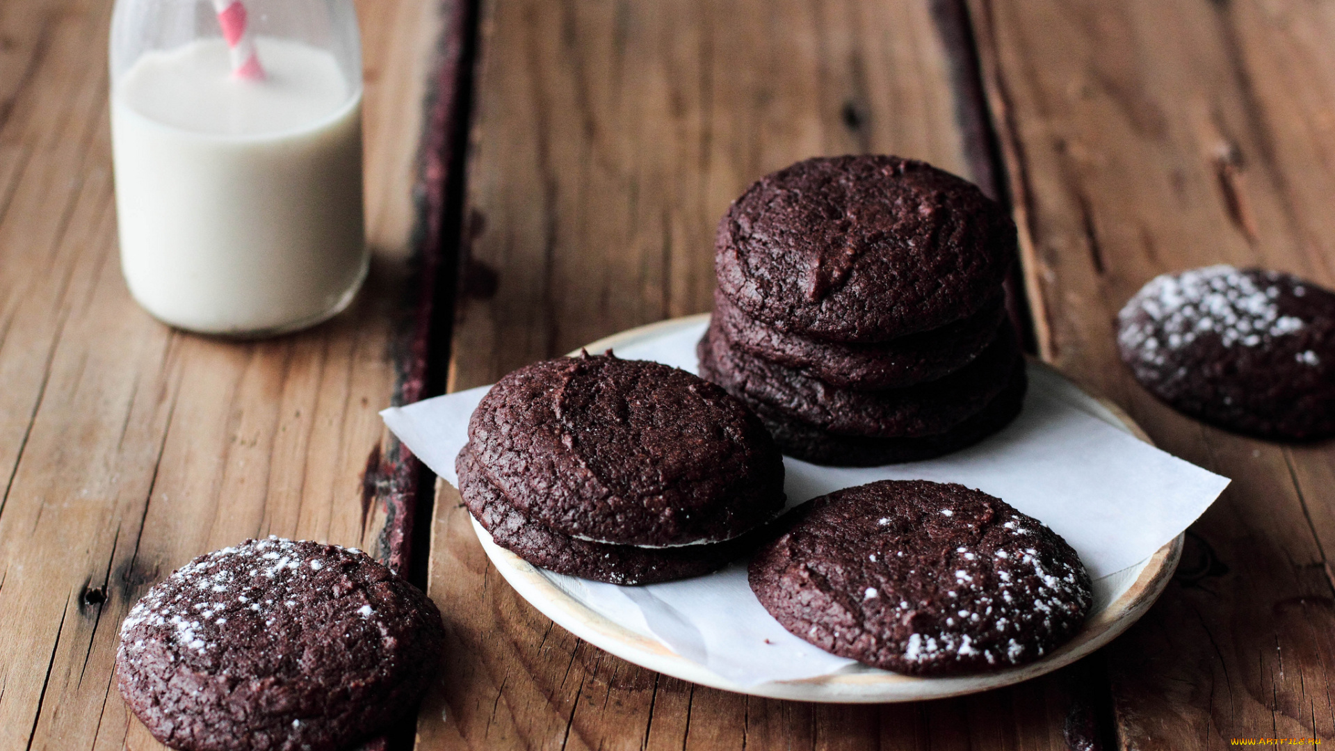 еда, пирожные, кексы, печенье, молоко