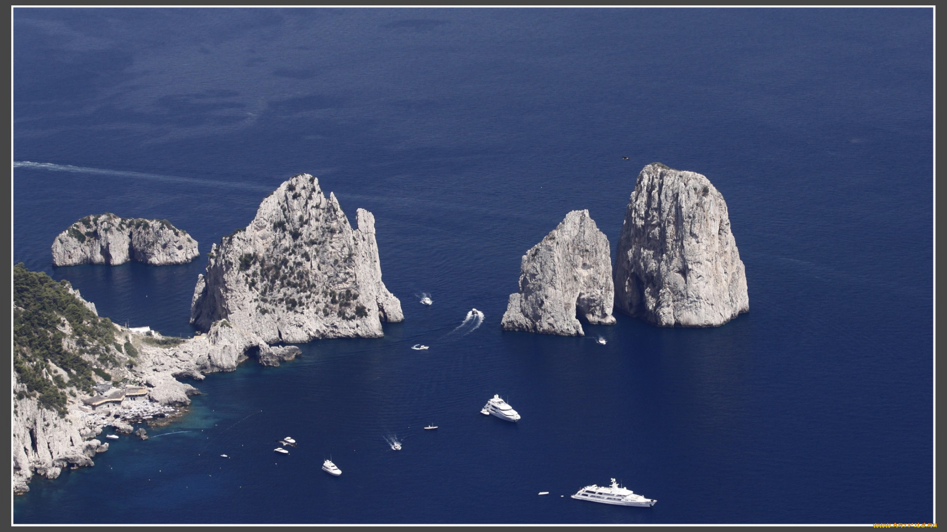 faraglioni, capri, island, природа, моря, океаны, панорама, яхты, скалы, море