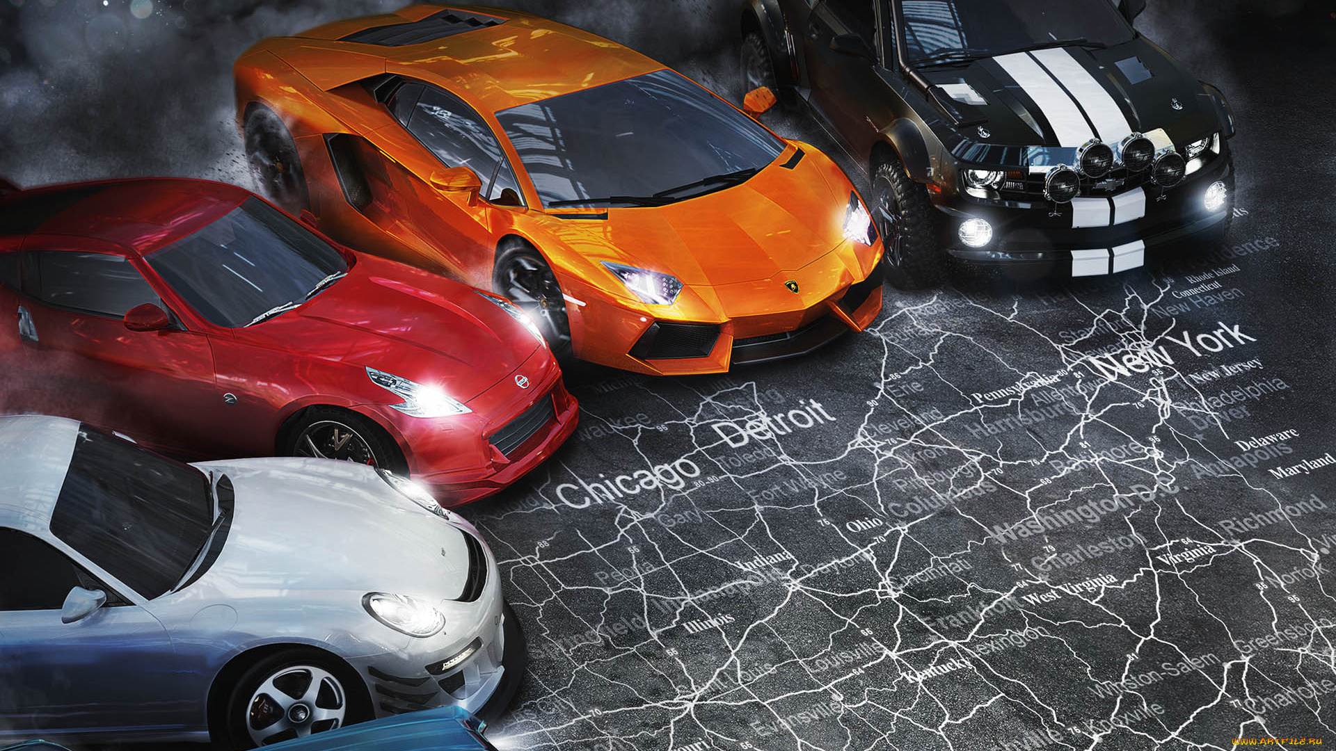 the, crew, видео, игры, машины, карта