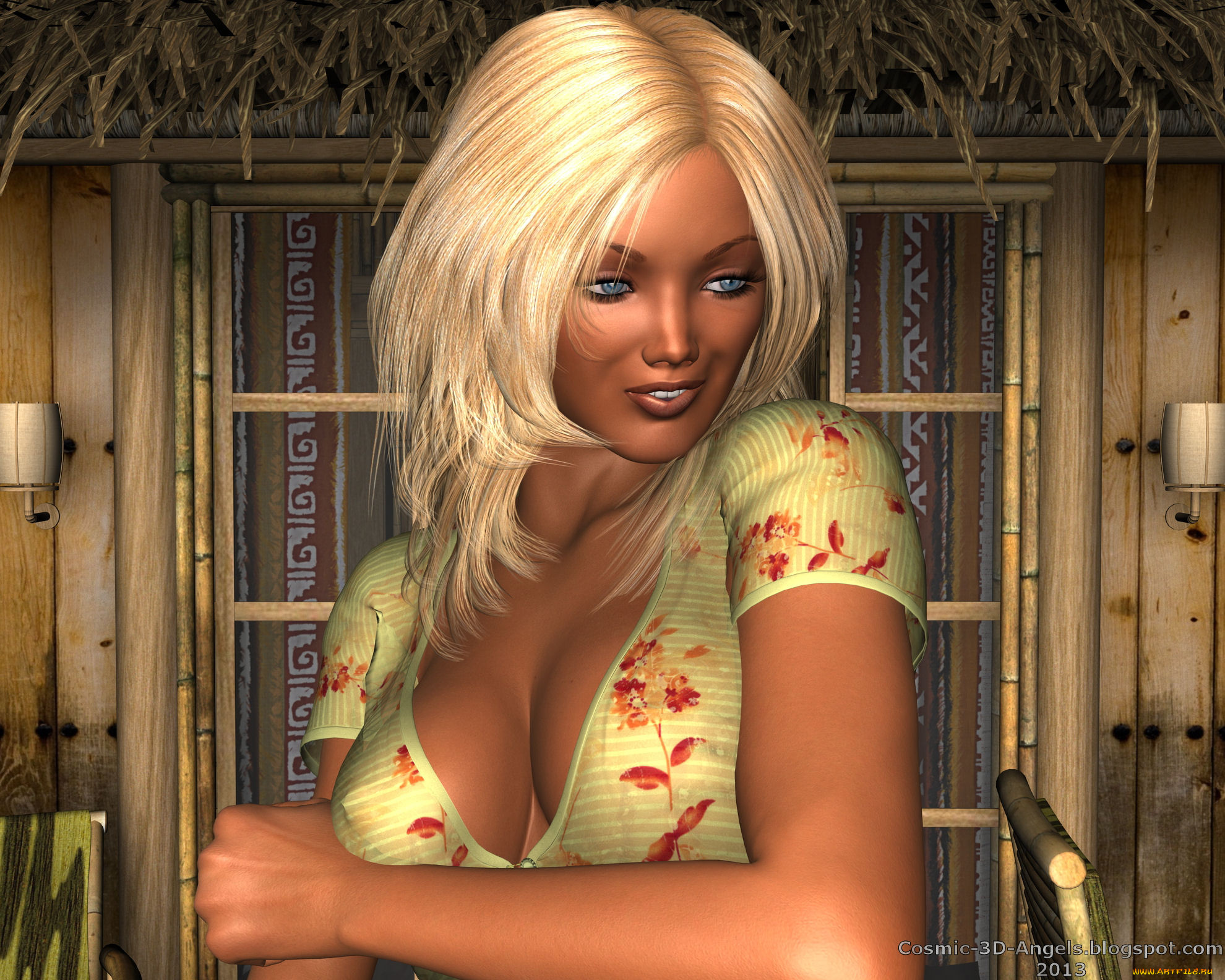 3д, графика, people, люди, девушка, взгляд, блондинка