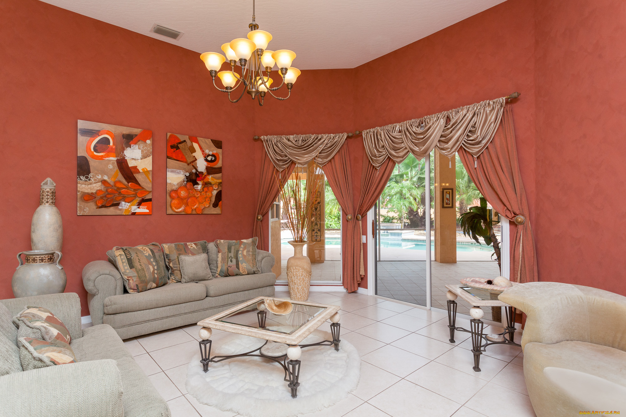 интерьер, гостиная, диван, дизайн