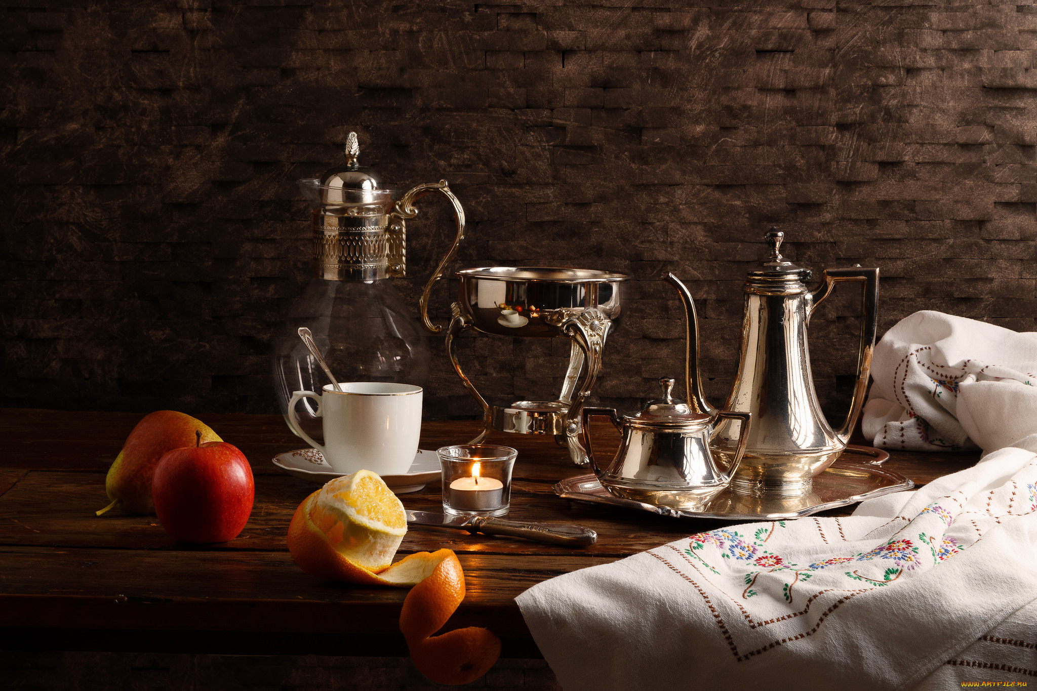 разное, посуда, , столовые, приборы, , кухонная, утварь, стекло, апельсин, натюрморт