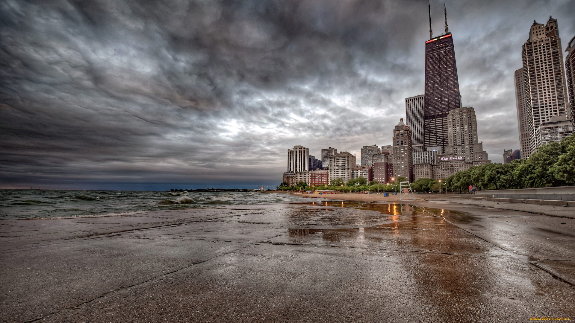 chicago, города, Чикаго, , сша, небоскребы, побережье