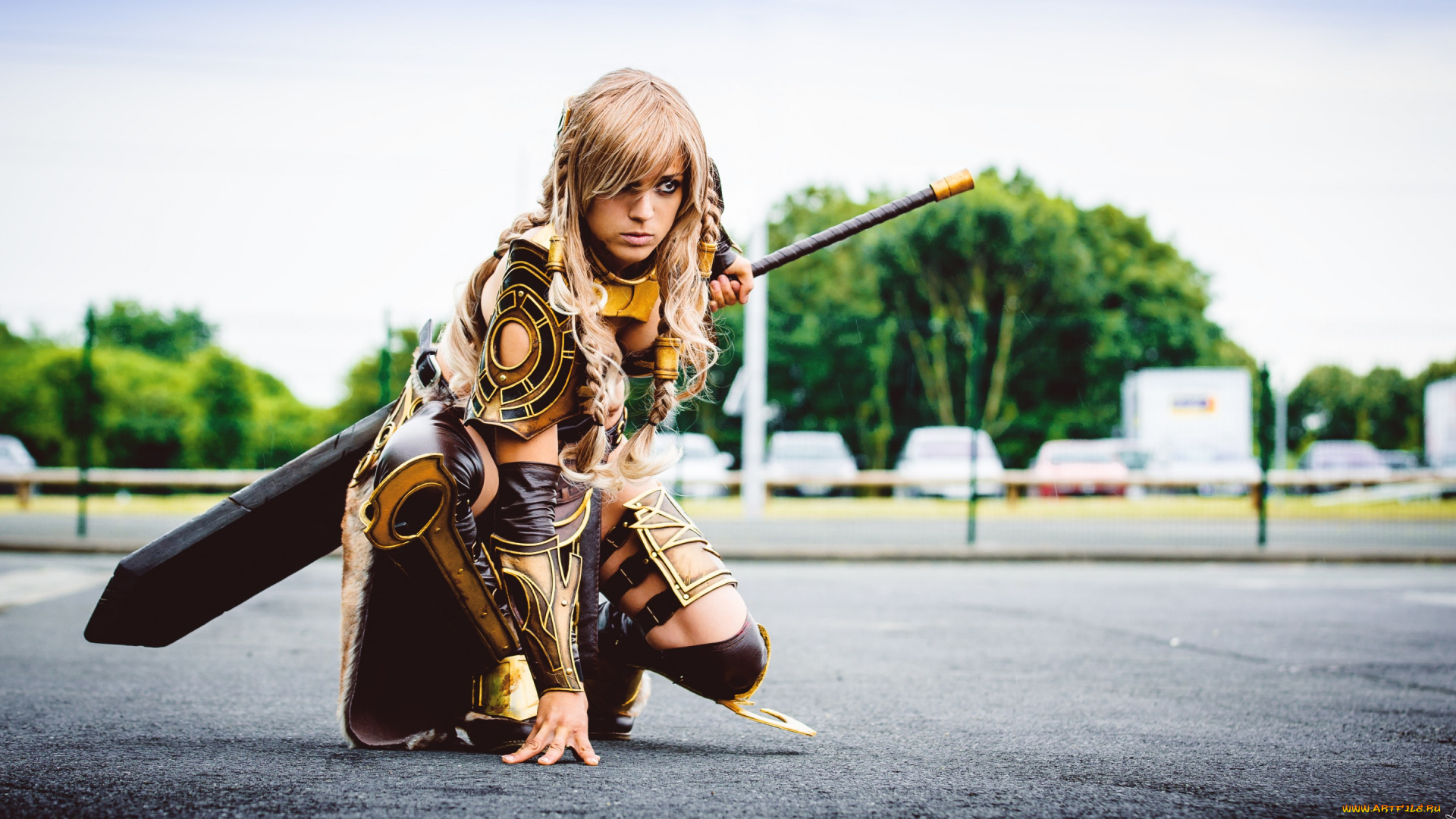 девушки, -unsort, , креатив, guild, wars, jora, cosplay, девушка, доспехи, меч