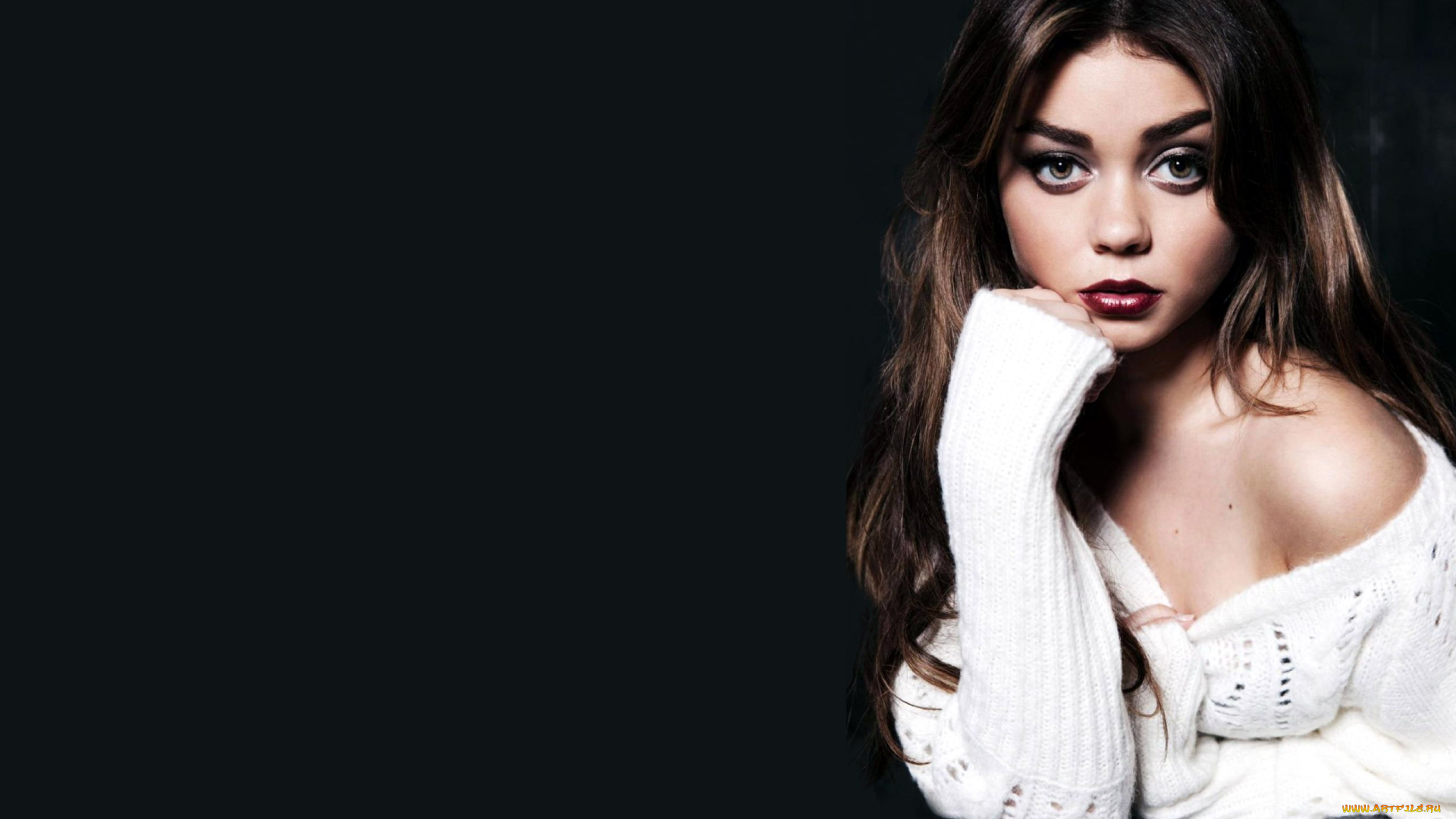 девушки, sarah, hyland, декольте, рукава, взгляд, актриса, сара, хайлэнд