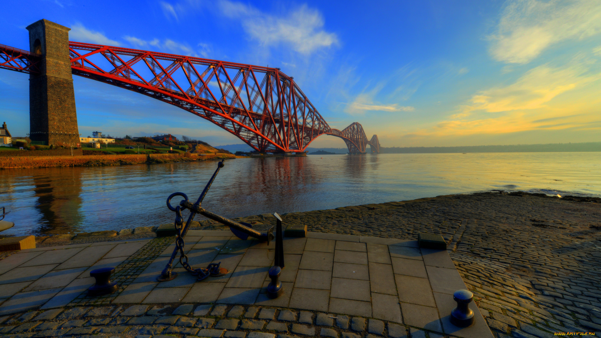 города, -, мосты, якорь, мост, набережная