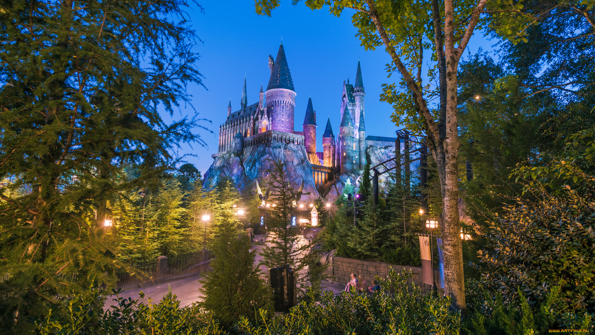 hogwarts, castle, -, wizarding, world, of, harry, potter, города, диснейленд, замок, парк
