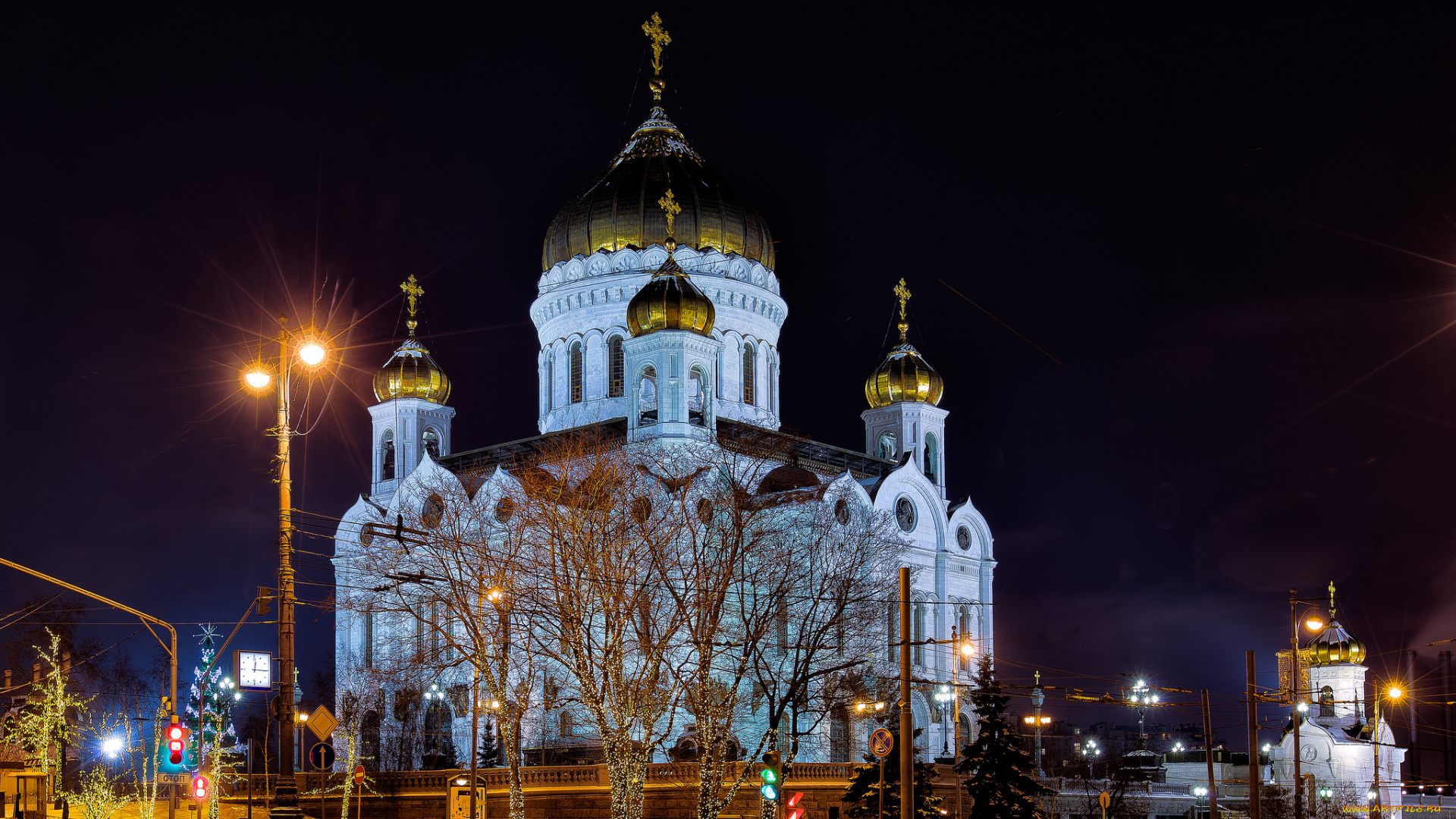 moscow, города, москва, , россия, ночь, площадь, собор