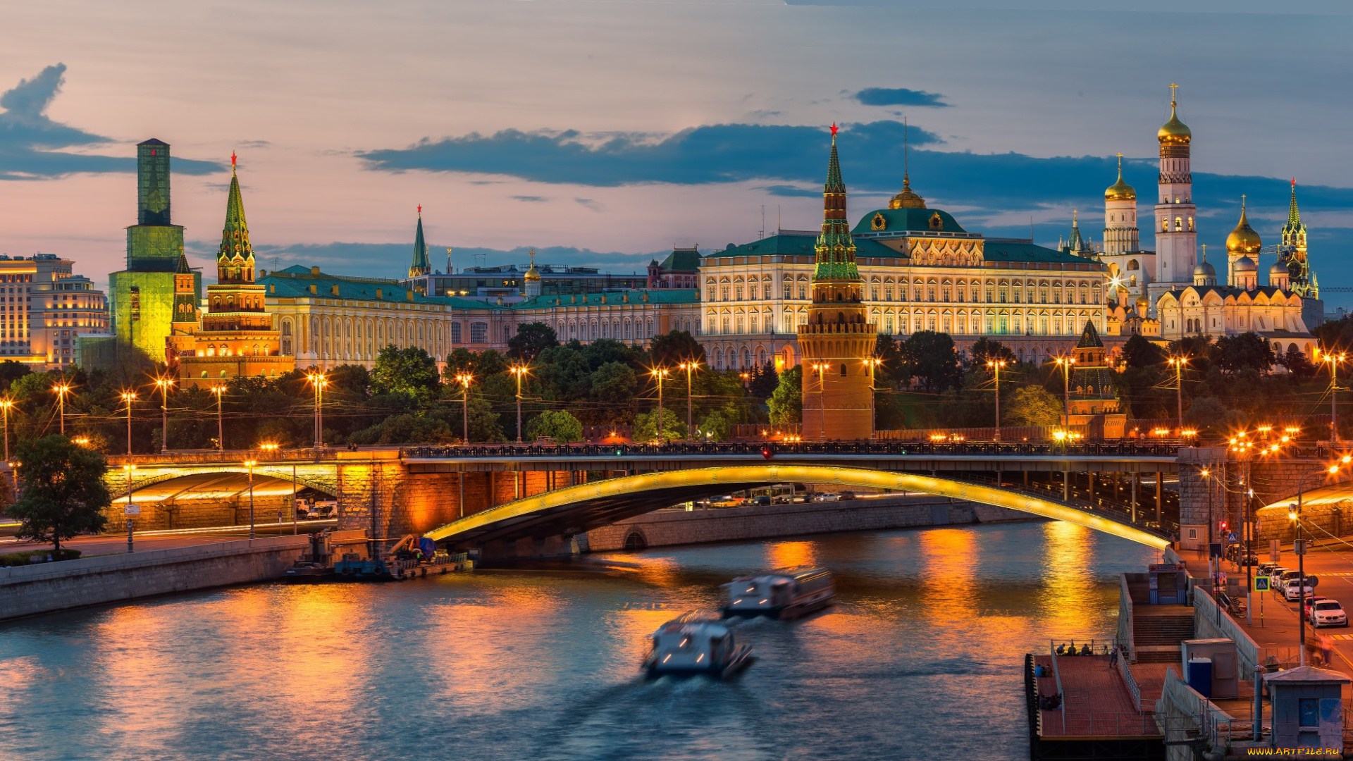 moscow, panorama, города, москва, , россия, здания, мост, река