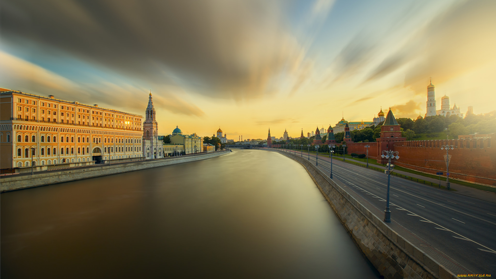 moscow, sunrise, города, москва, , россия, река, рассвет
