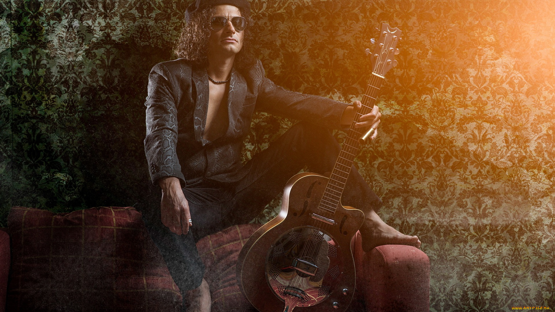 музыка, -, другое, гитара, человек