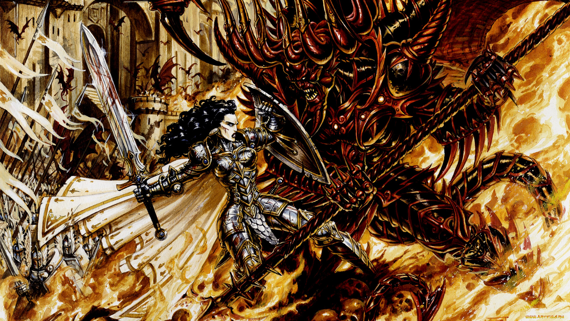 рисованное, -, другое, fight, devil, hell