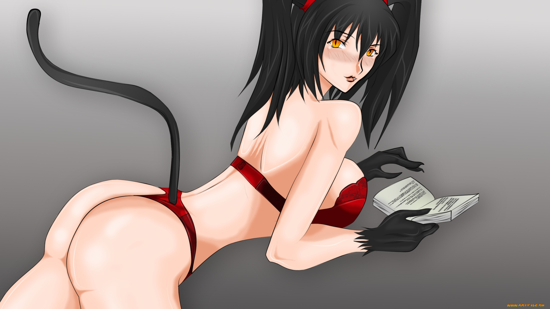 векторная, графика, девушки, , girls, девушка, взгляд, фон, хвостик