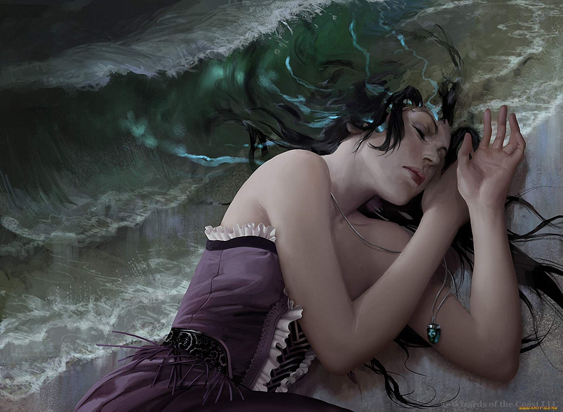 рисованное, люди, девушка