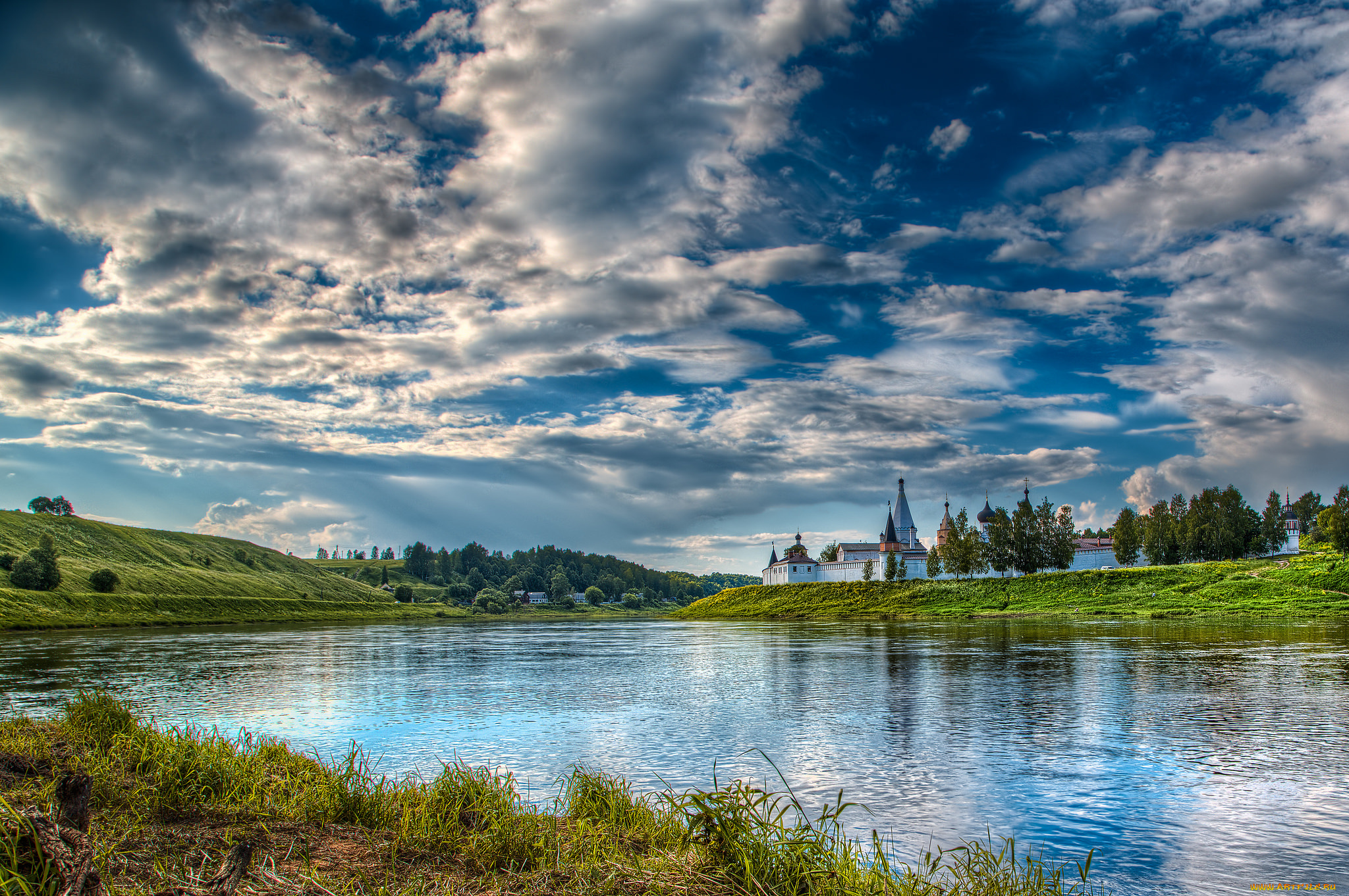 города, -, исторические, , архитектурные, памятники, храм, река