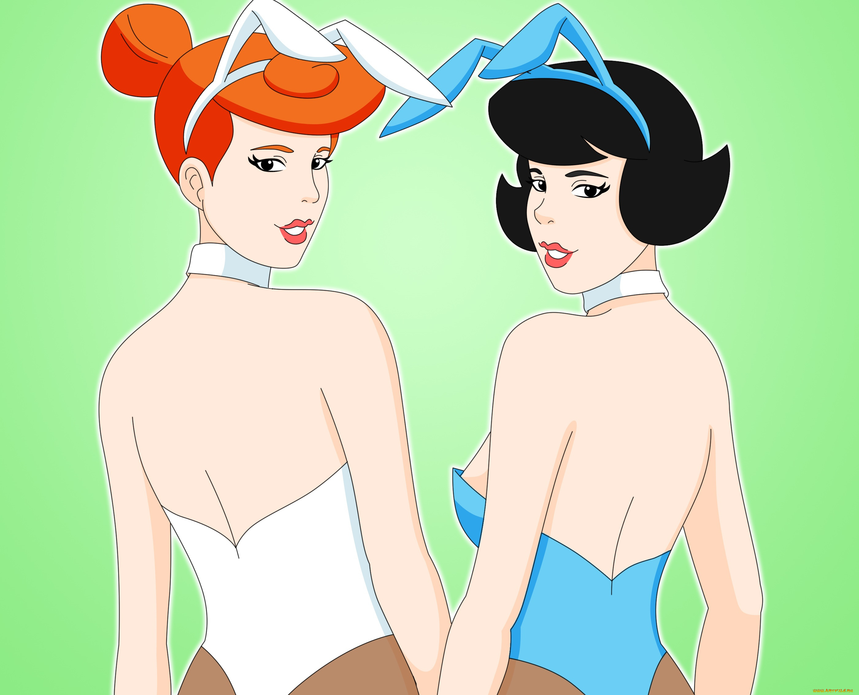 векторная, графика, девушки, , girls, девушки, взгляд, фон