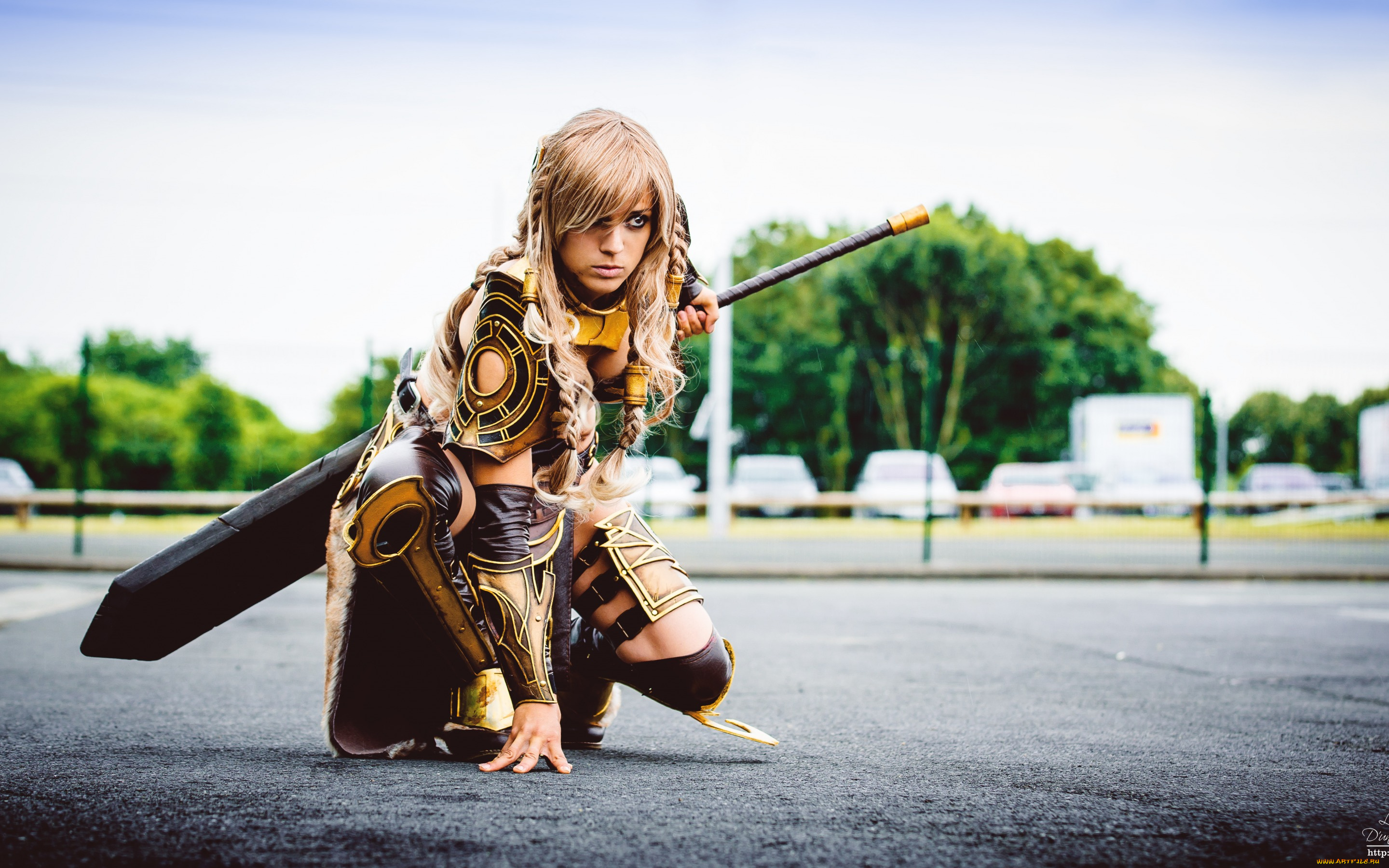 девушки, -unsort, , креатив, guild, wars, jora, cosplay, девушка, доспехи, меч