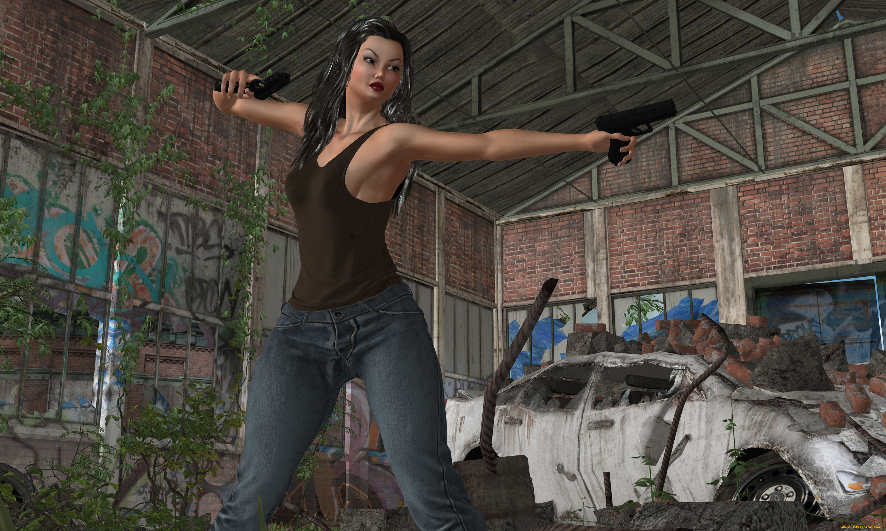 3д, графика, фантазия, , fantasy, фон, взгляд, девушка