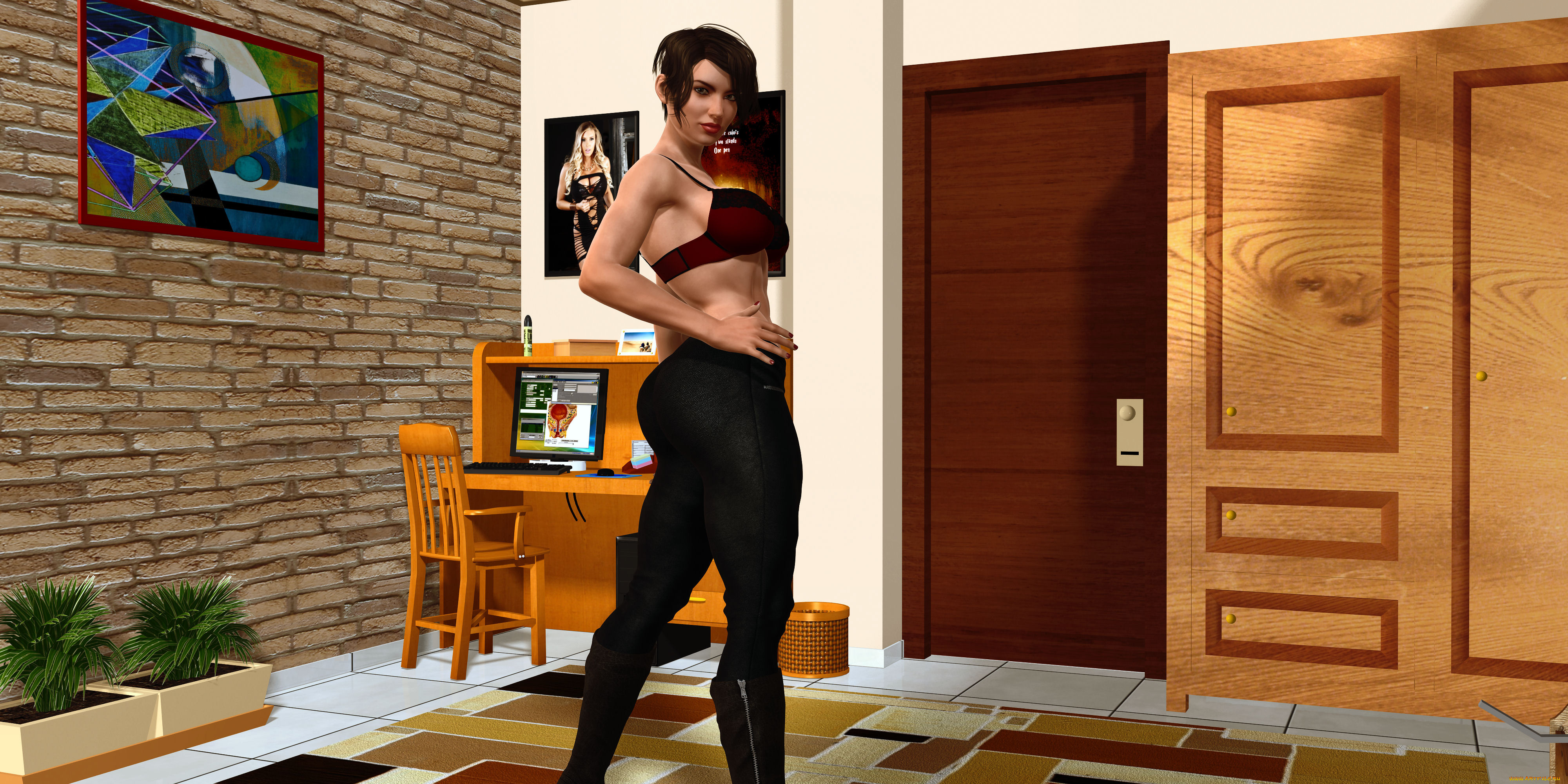 3д, графика, люди, , people, фон, взгляд, девушка