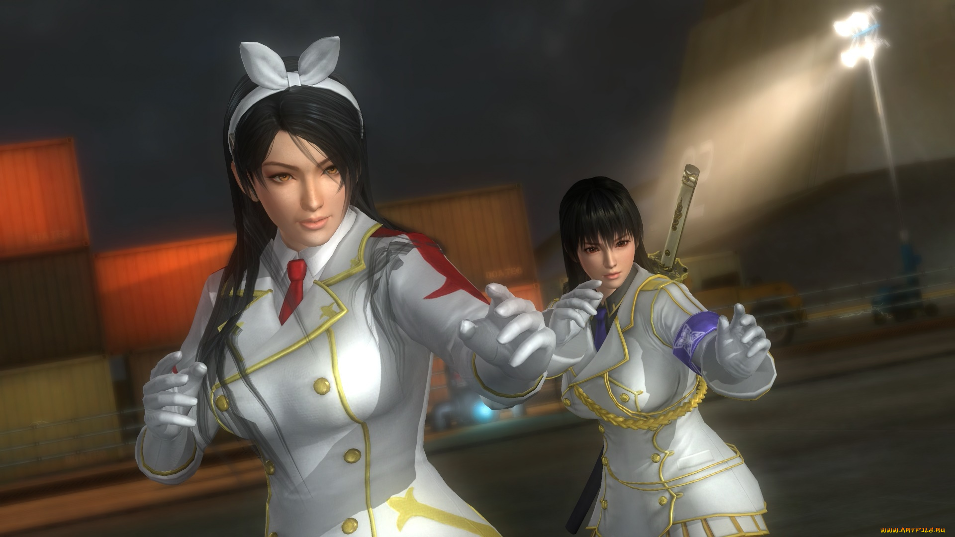 3д, графика, аниме, , anime, девушки, поза, фон, взгляд