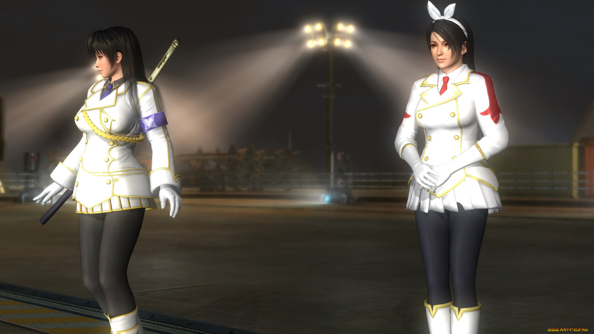 3д, графика, аниме, , anime, девушки, поза, фон, взгляд