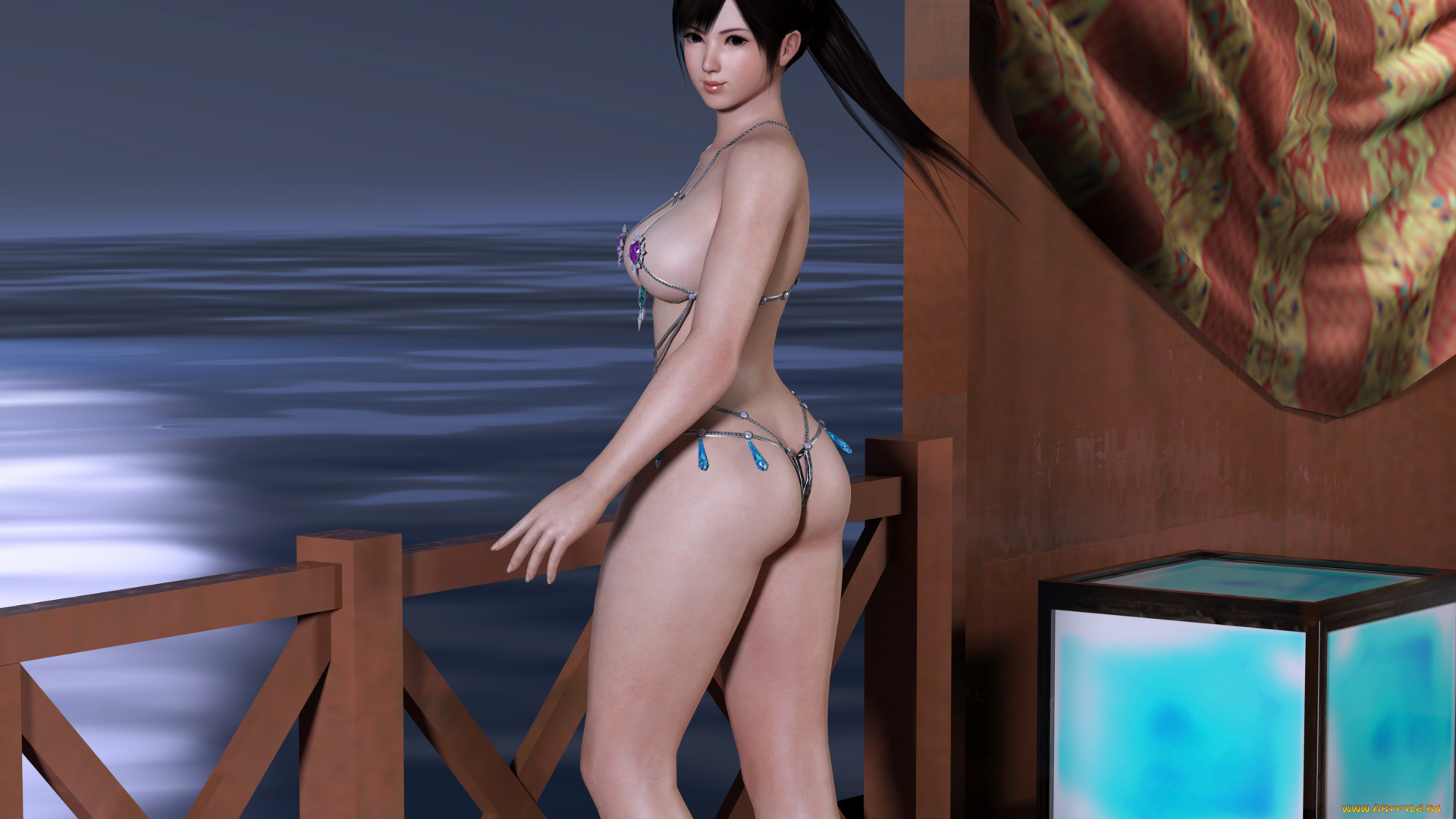 3д, графика, аниме, , anime, фон, взгляд, девушка