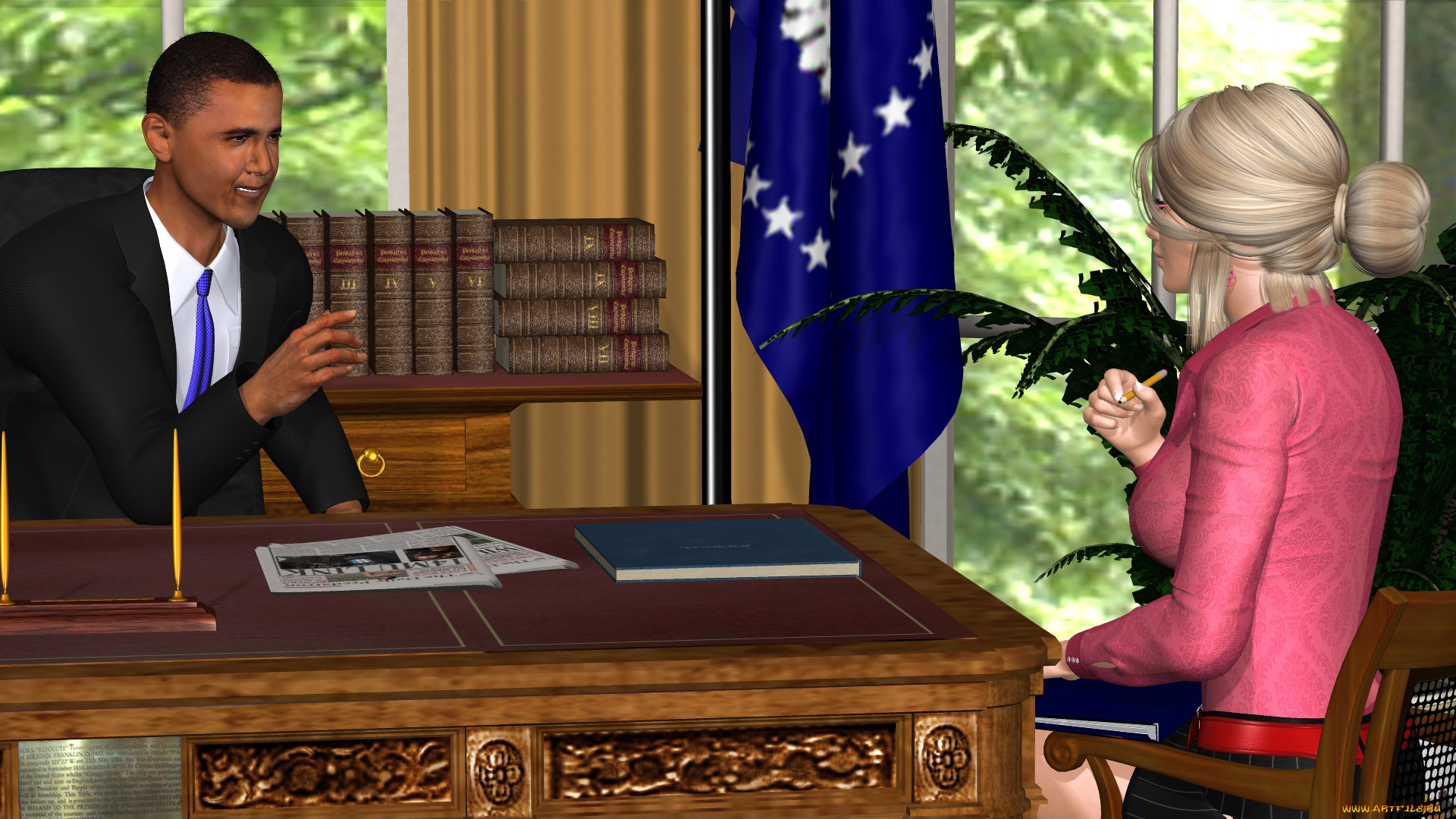 3д, графика, люди, , people, парень, офис, фон, взгляд, девушка