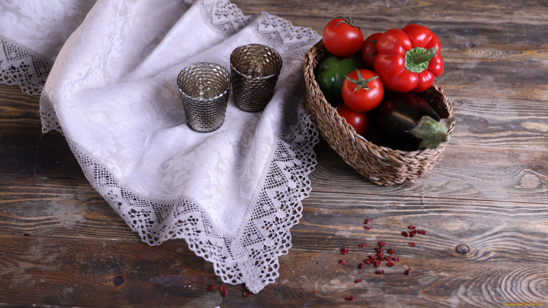 еда, овощи, перец, баклажан, приправы