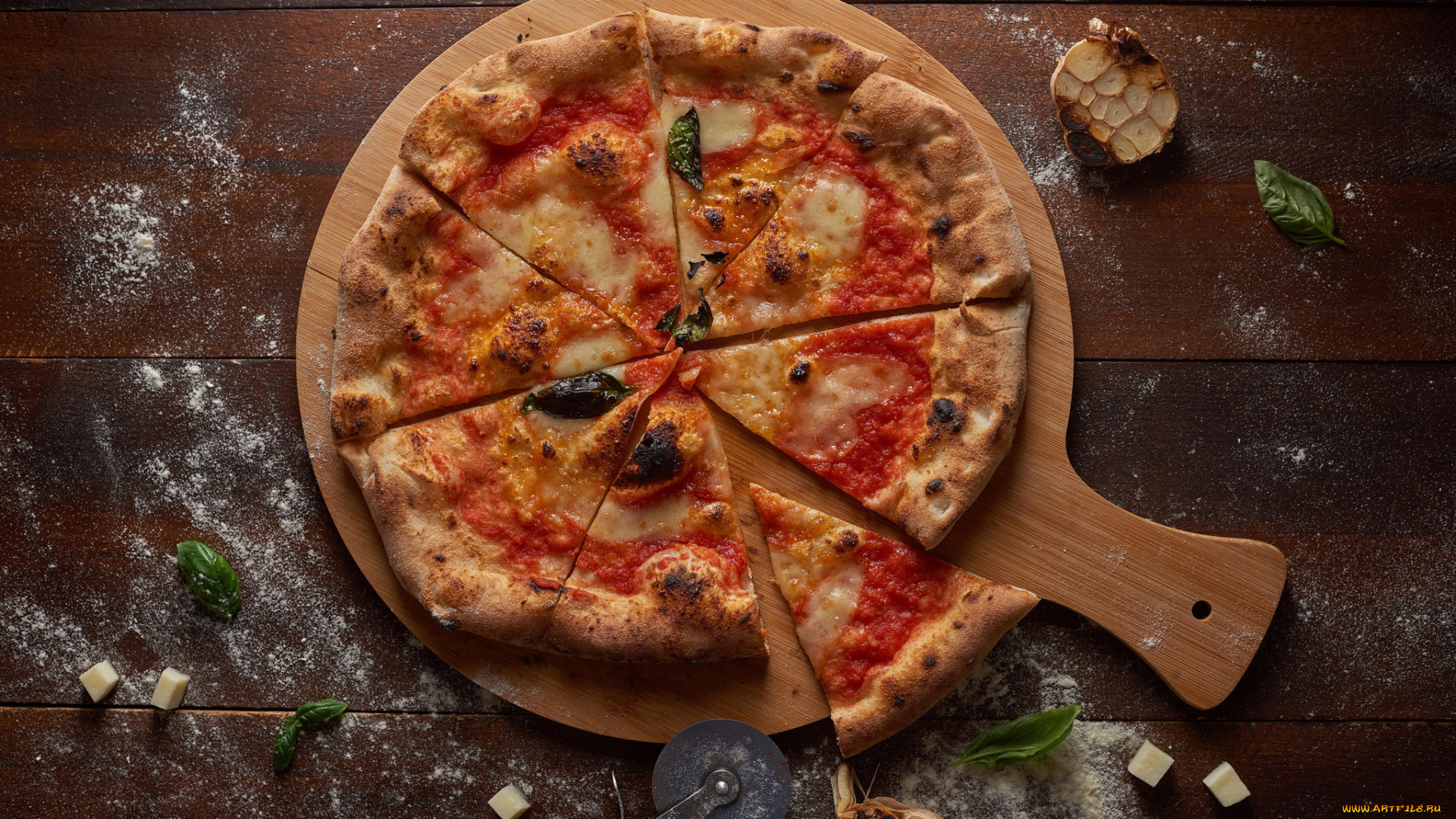 еда, пицца, томат, сыр, тесто