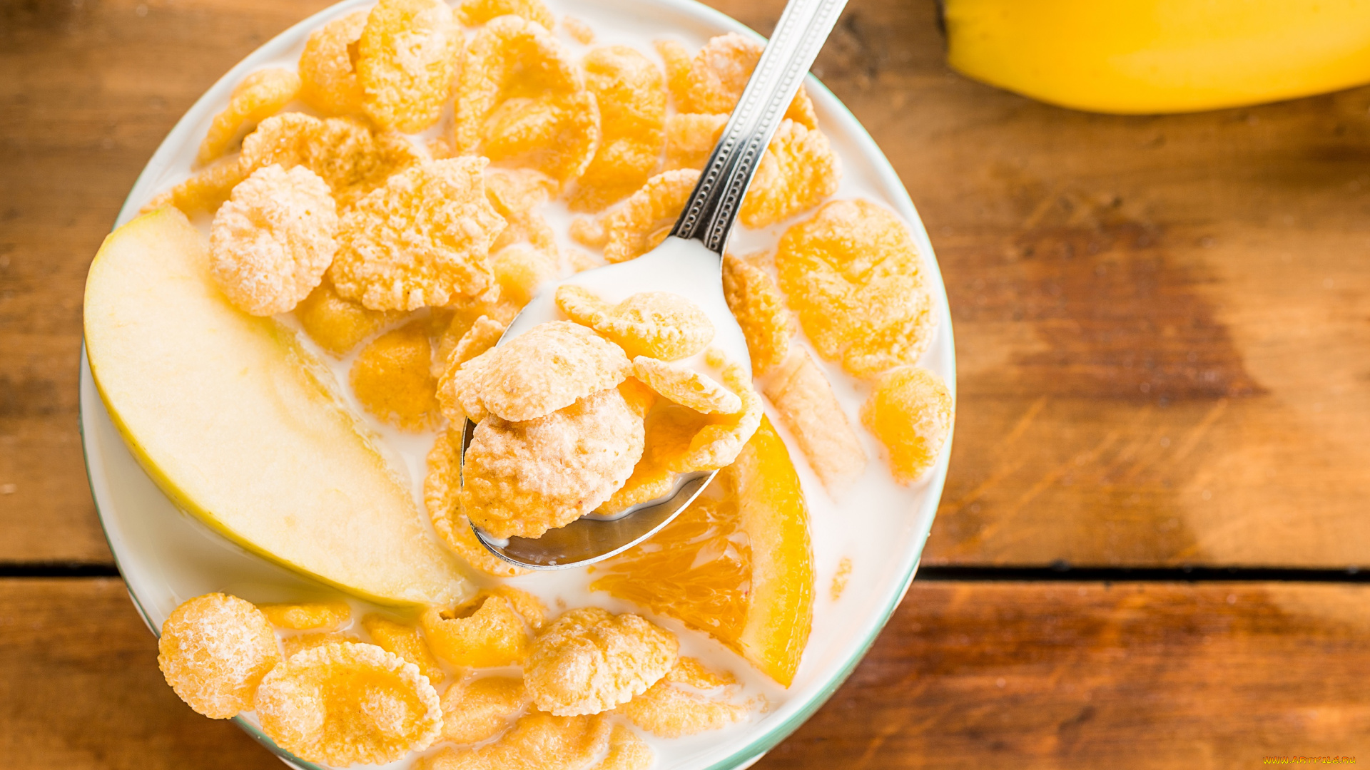 еда, разное, завтрак, хлопья, цитрусы, фрукты