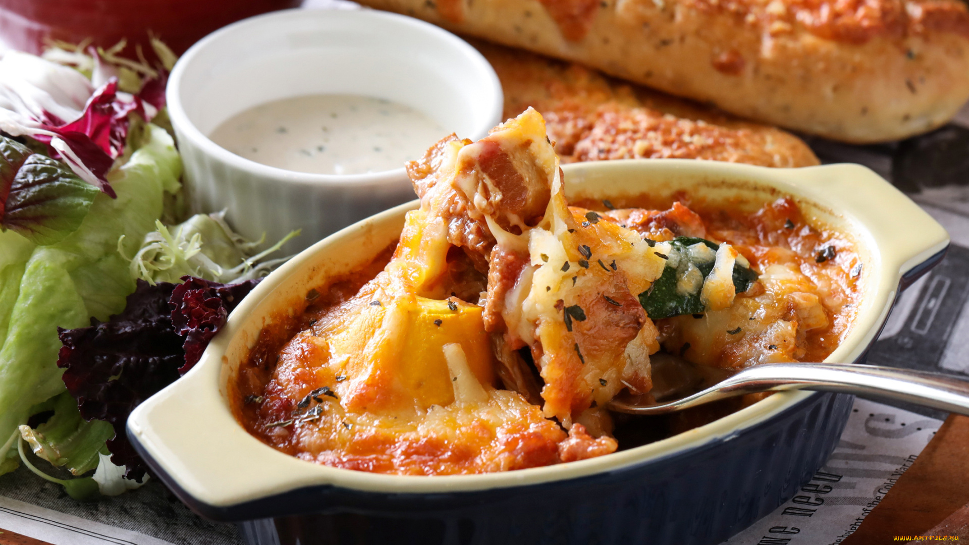 еда, вторые, блюда, жульен, второе, блюдо, зелень, вилка