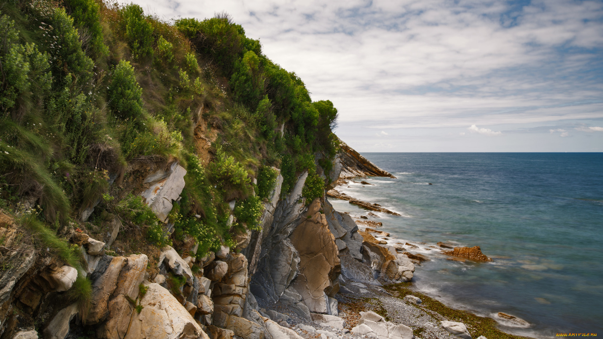 природа, побережье, море, берег