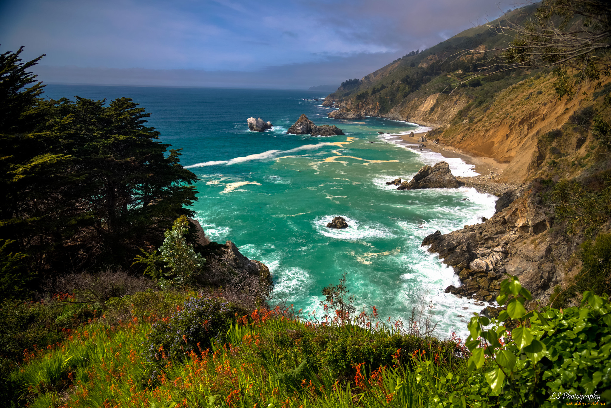 природа, побережье, берег, море