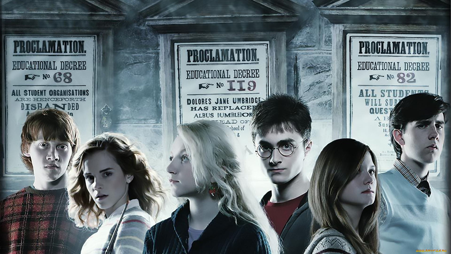 кино, фильмы, harry, potter, and, the, order, of, the, phoenix, гермиона, грейнджер, гарри, поттер, джинни, уизли, полумна, лавгуд, рон, маги, декреты, невилл, лонгботтом