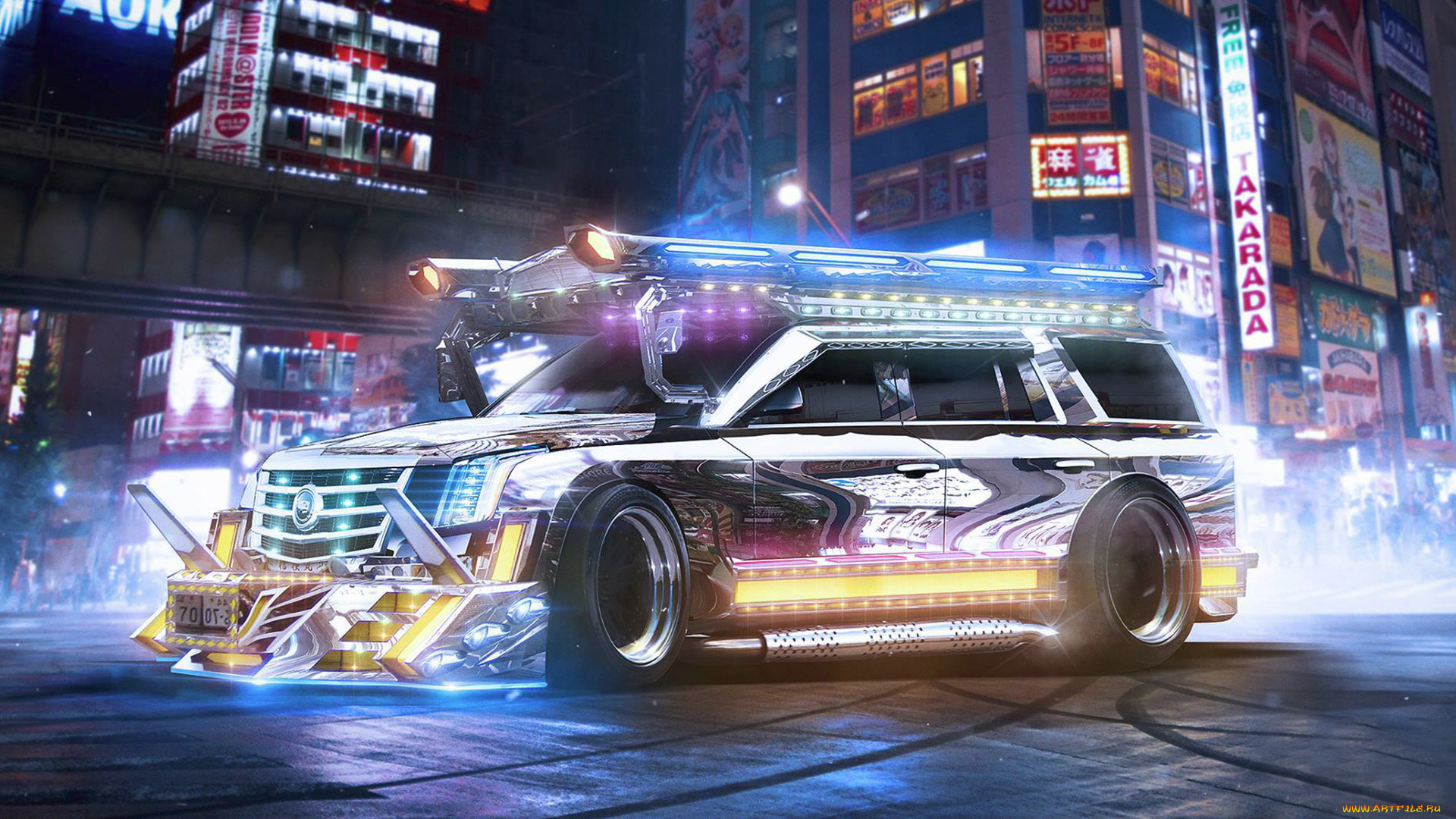 cadillac, escalade, автомобили, виртуальный, тюнинг, cadillac, escalade, крутой, стальной, монстр, из, америки