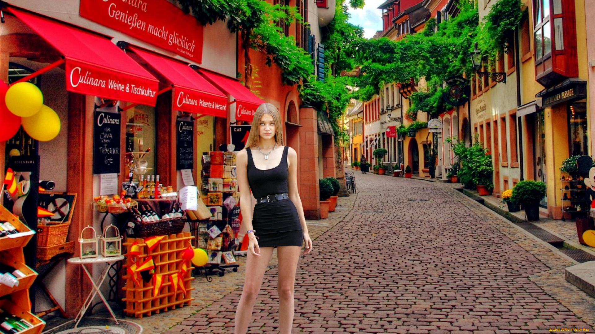 девушки, sophie, sherwood, улица, магазины, черное, платье, мини