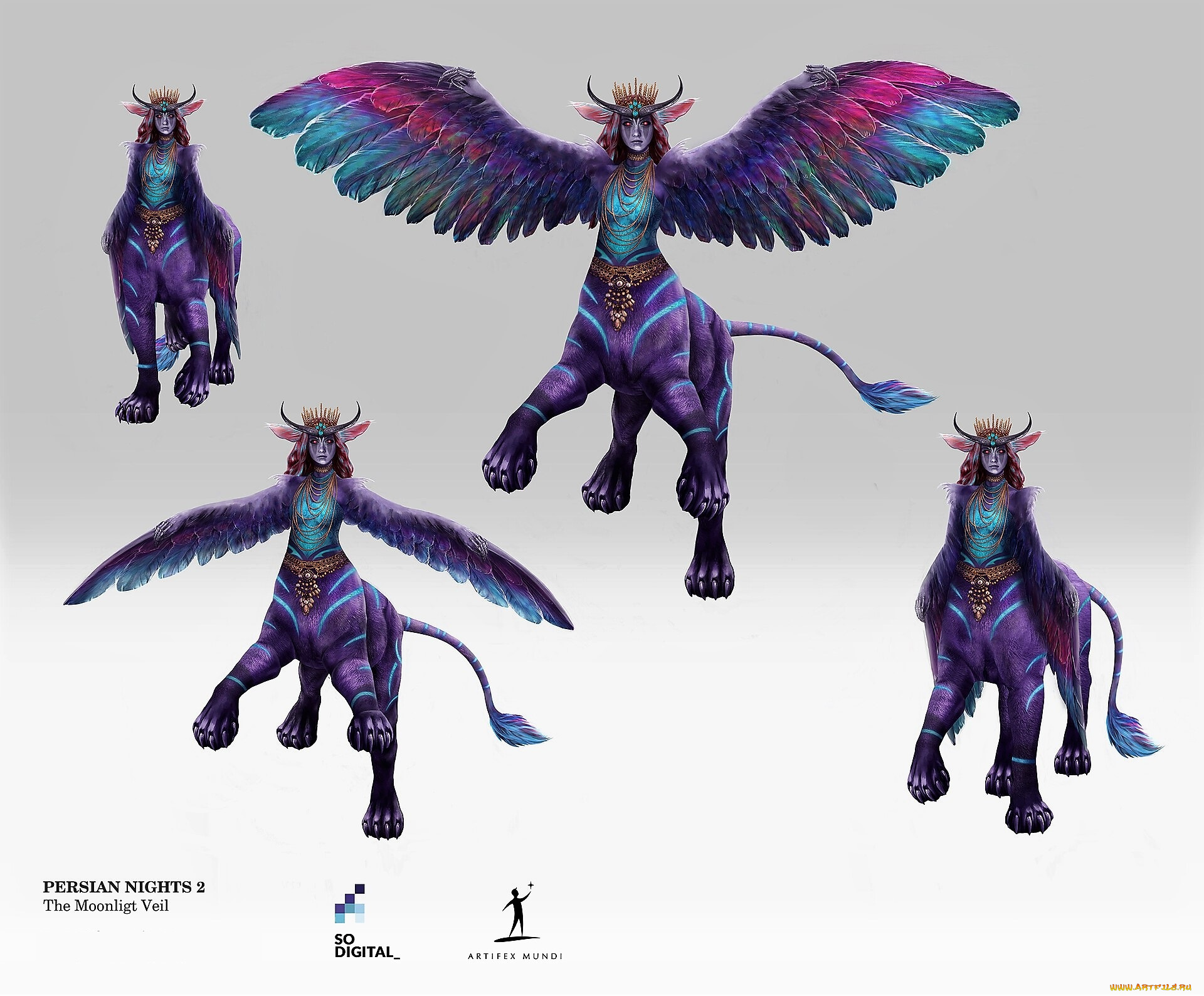 видео, игры, persian, nights, 2, , moonlight, veil, существо, рога, крылья