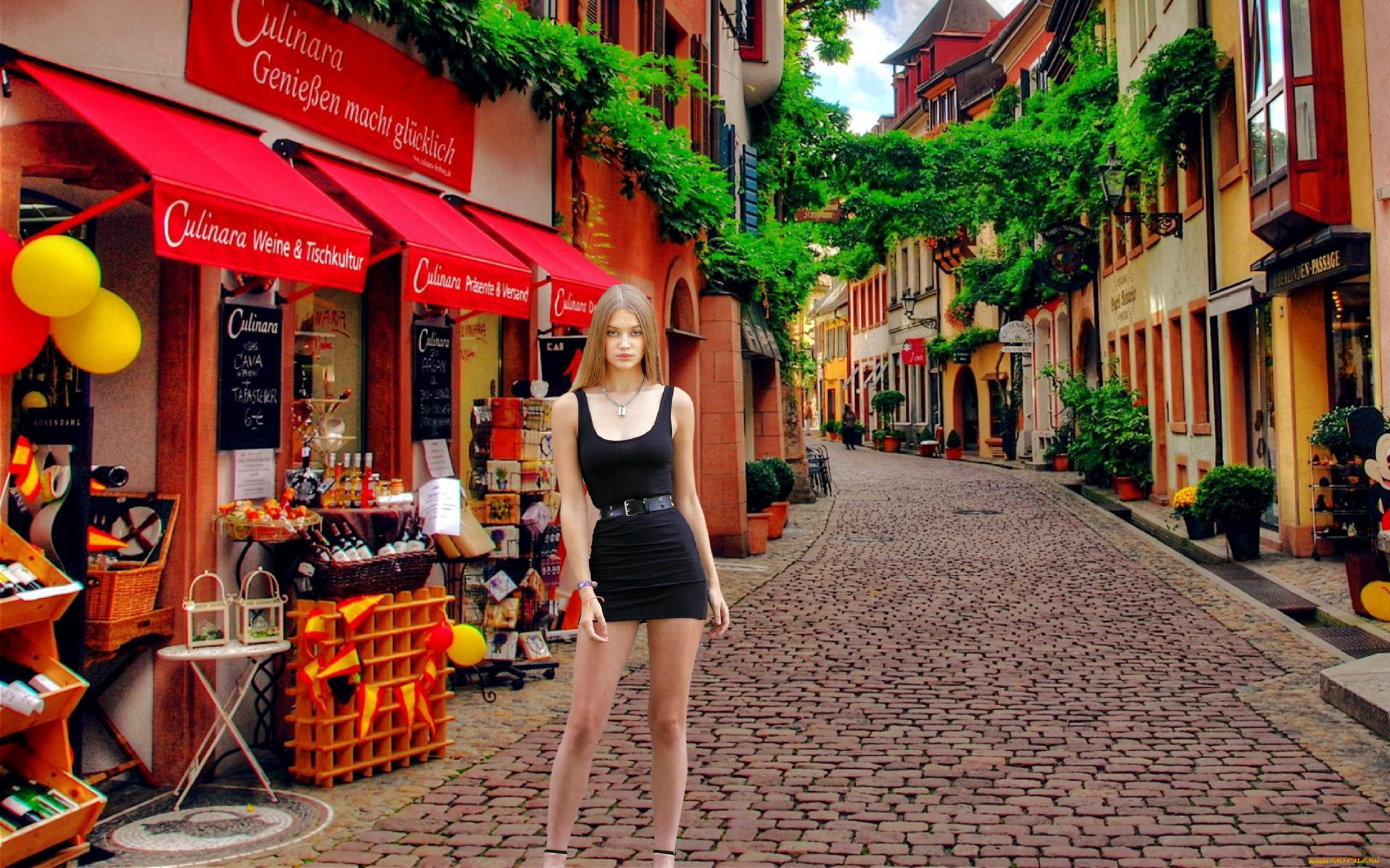 девушки, sophie, sherwood, улица, магазины, черное, платье, мини