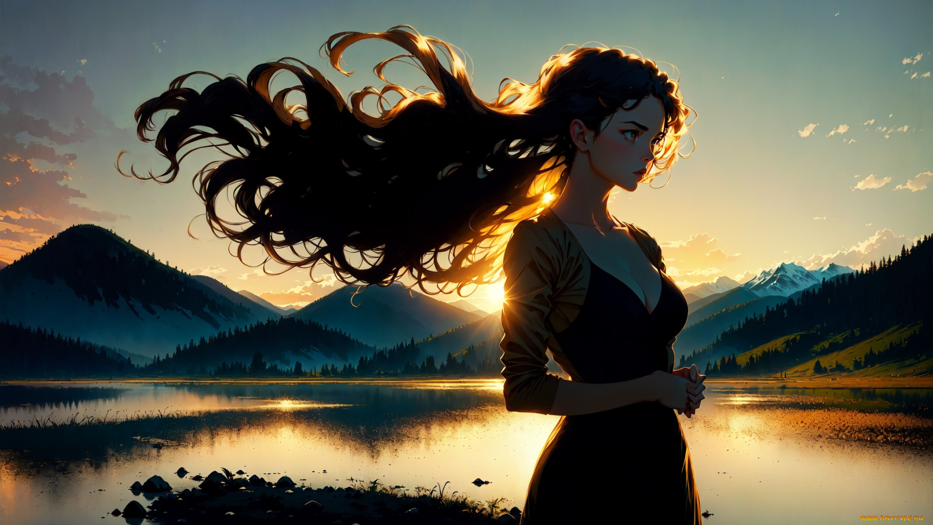 аниме, пейзажи, , природа, нейросети, графика, нейроарт, ai, art, нейронные, сети, рисунки, нейро, искусство