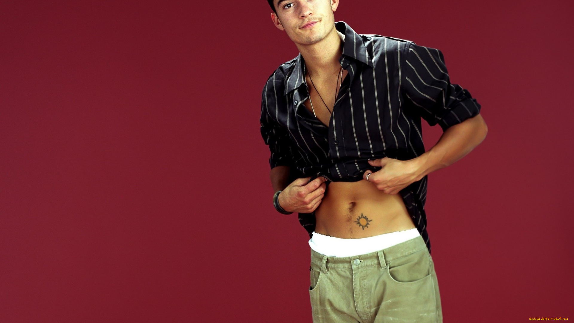 мужчины, orlando, bloom, актер, рубашка, тату