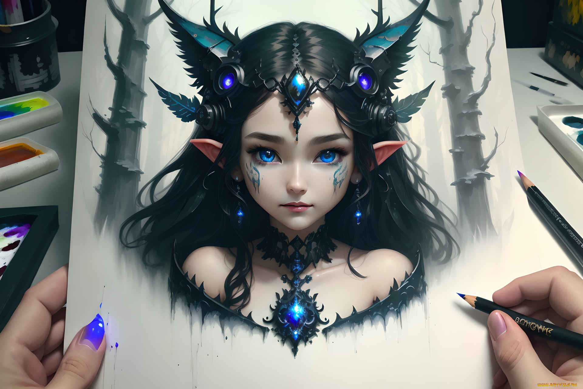 фэнтези, эльфы, нейросети, графика, нейроарт, ai, art, нейронные, сети, рисунки, нейро, искусство