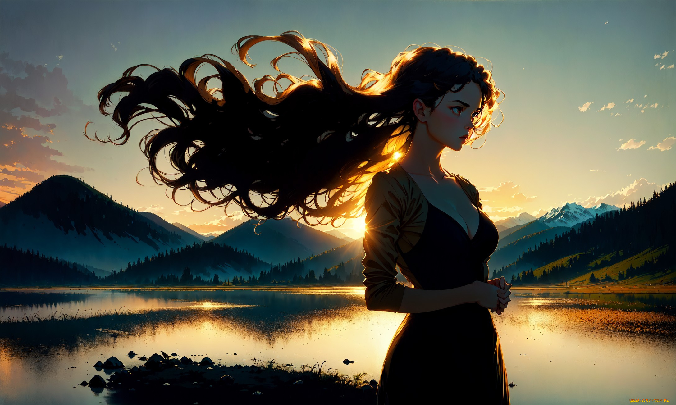 аниме, пейзажи, , природа, нейросети, графика, нейроарт, ai, art, нейронные, сети, рисунки, нейро, искусство