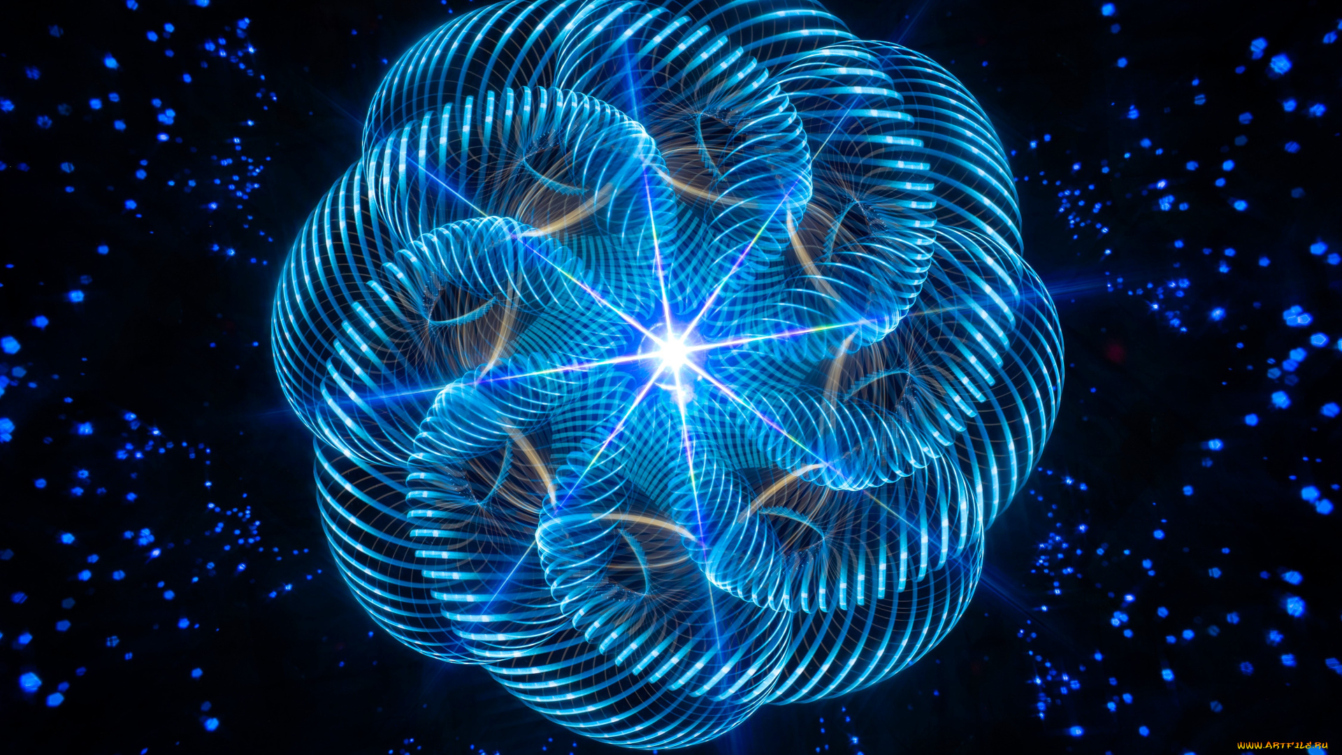 3д, графика, фракталы, , fractal, спираль, цветок, фрактал