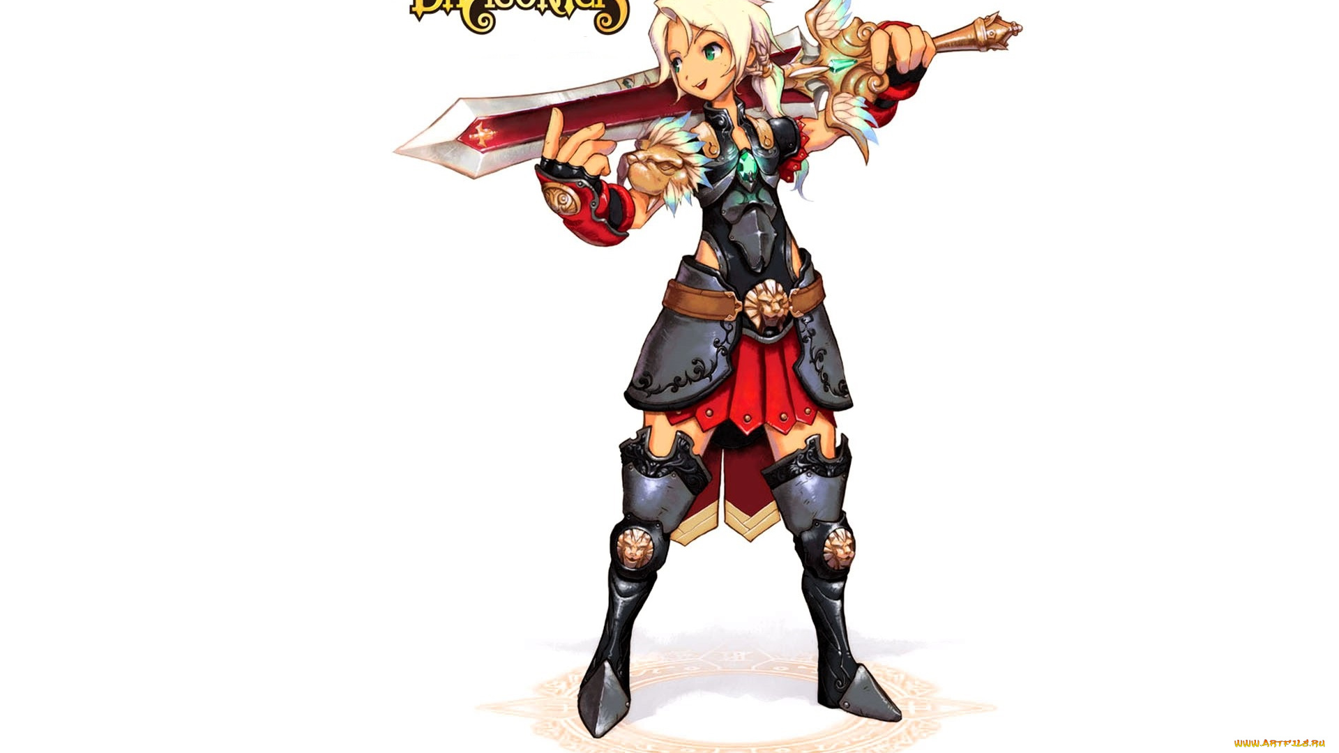 видео, игры, dragonica, девушка, наряд, меч