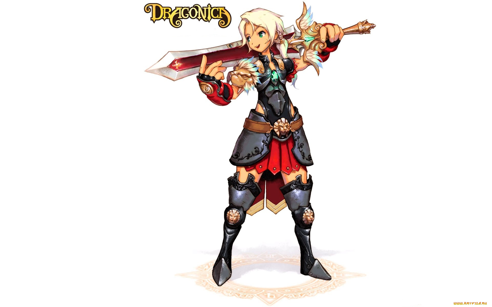 видео, игры, dragonica, девушка, наряд, меч