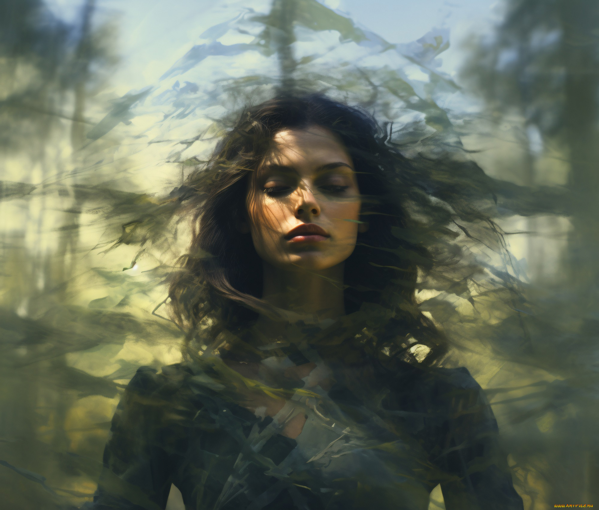 разное, компьютерный, дизайн, девушка, нейросеть