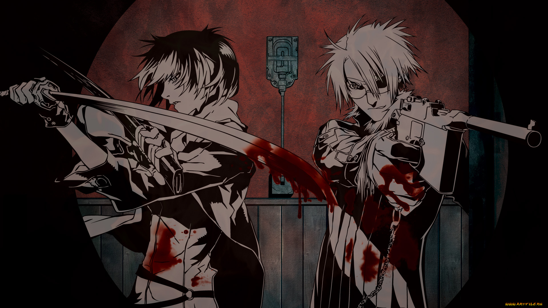 аниме, dogs, bullets, carnage