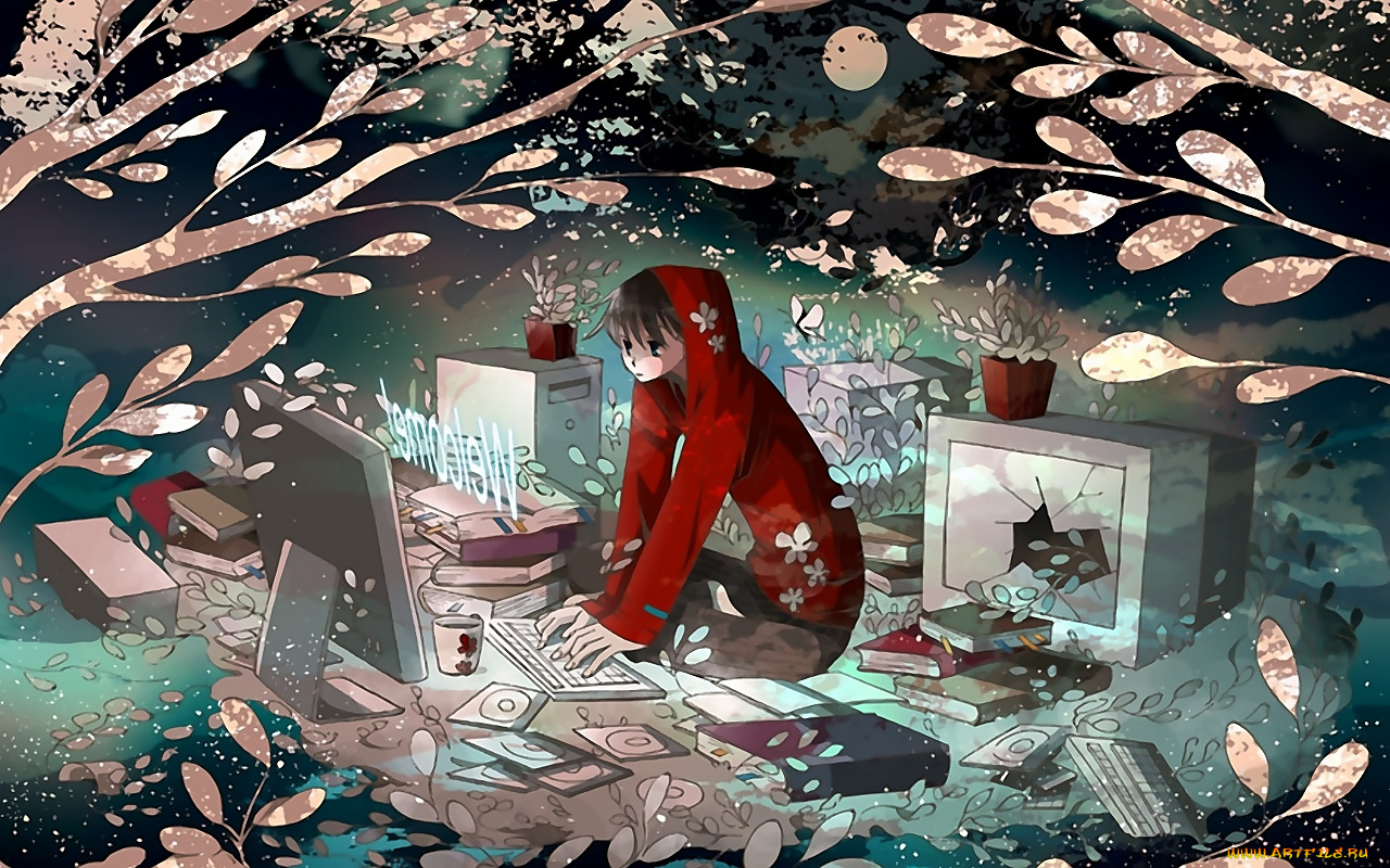 аниме, weapon, blood, technology