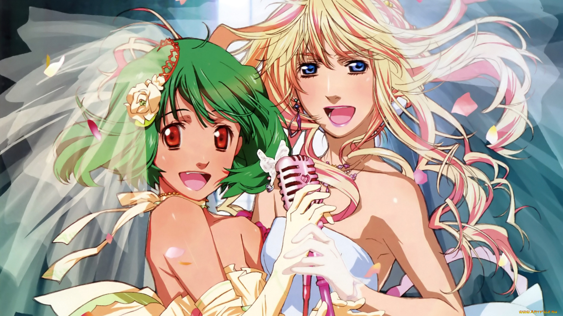 аниме, macross, frontier, девушки