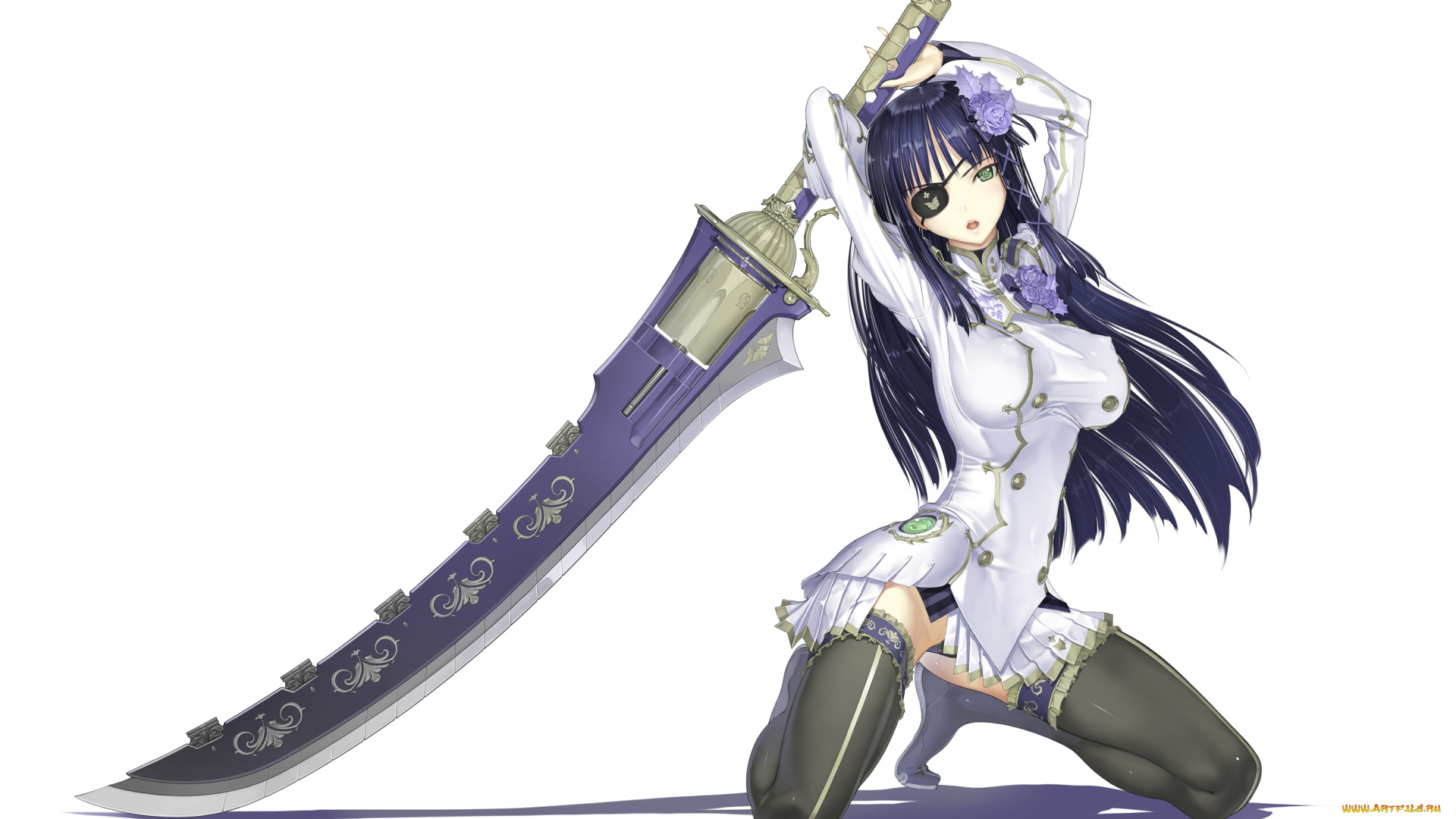 nagisa, аниме, weapon, blood, technology